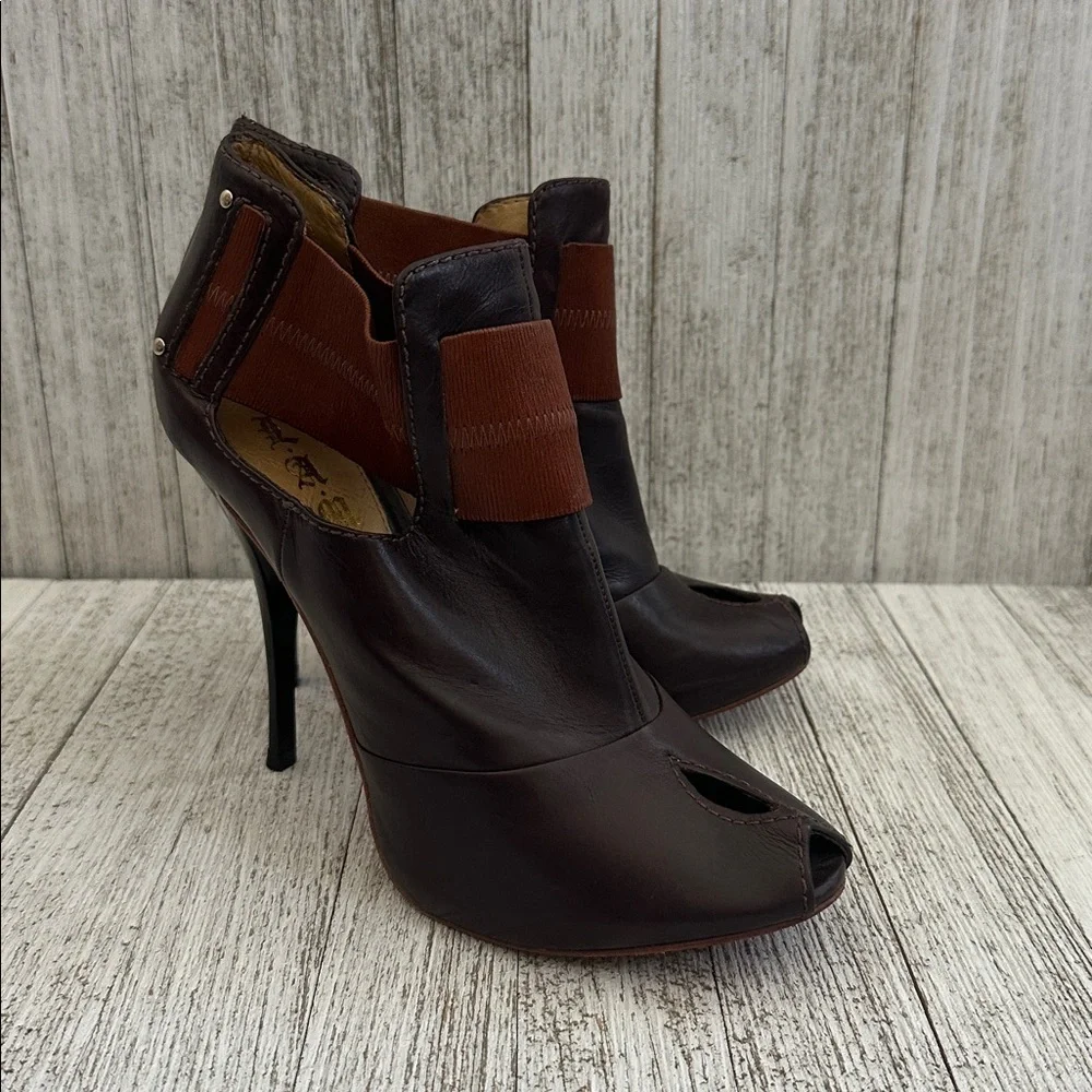 Y2K L.A.M.B. Dark Brown Leather Heels